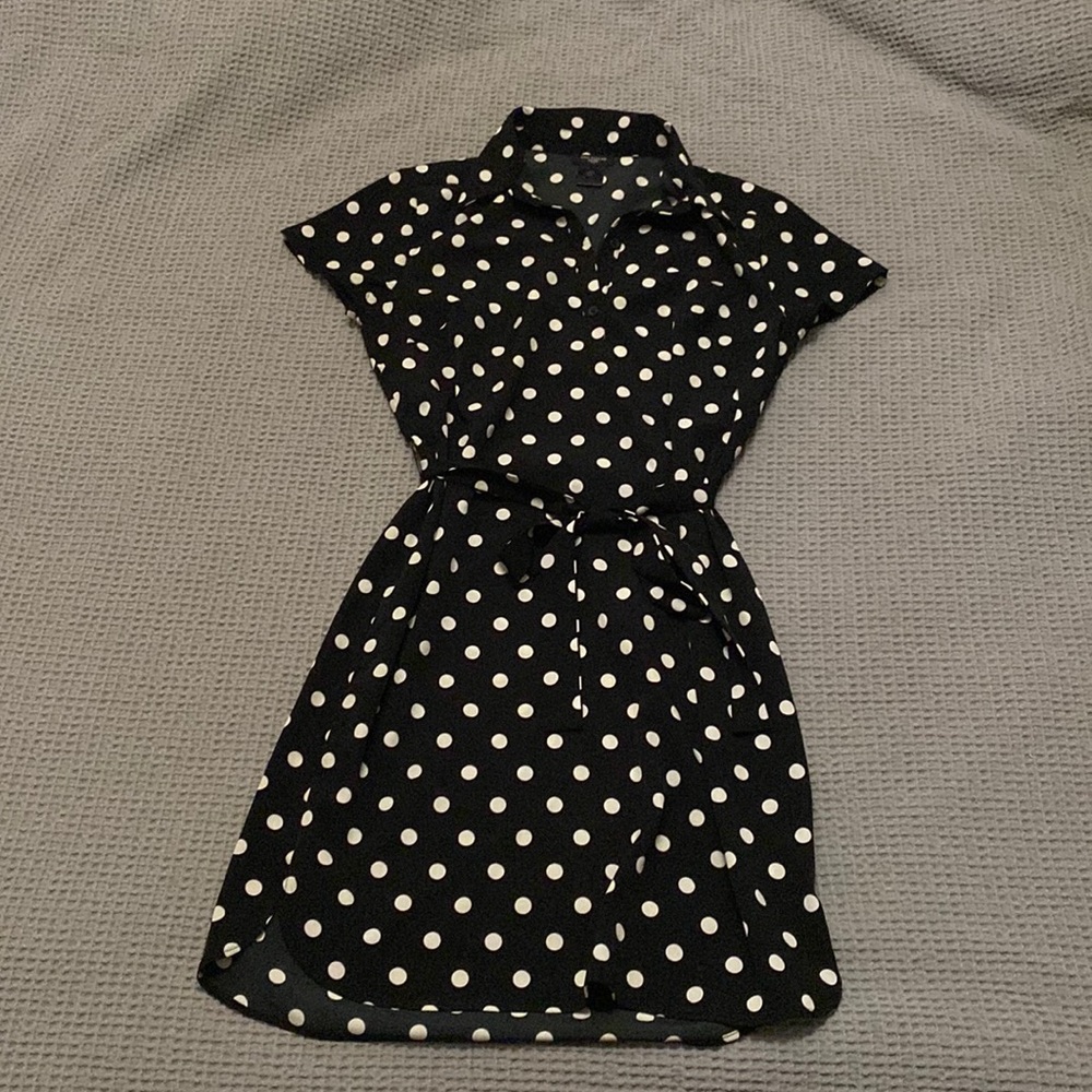 Ann Taylor petite polka dot dress